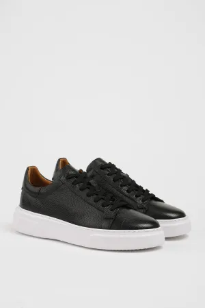 Black Milled Leather Sneakers SD-036