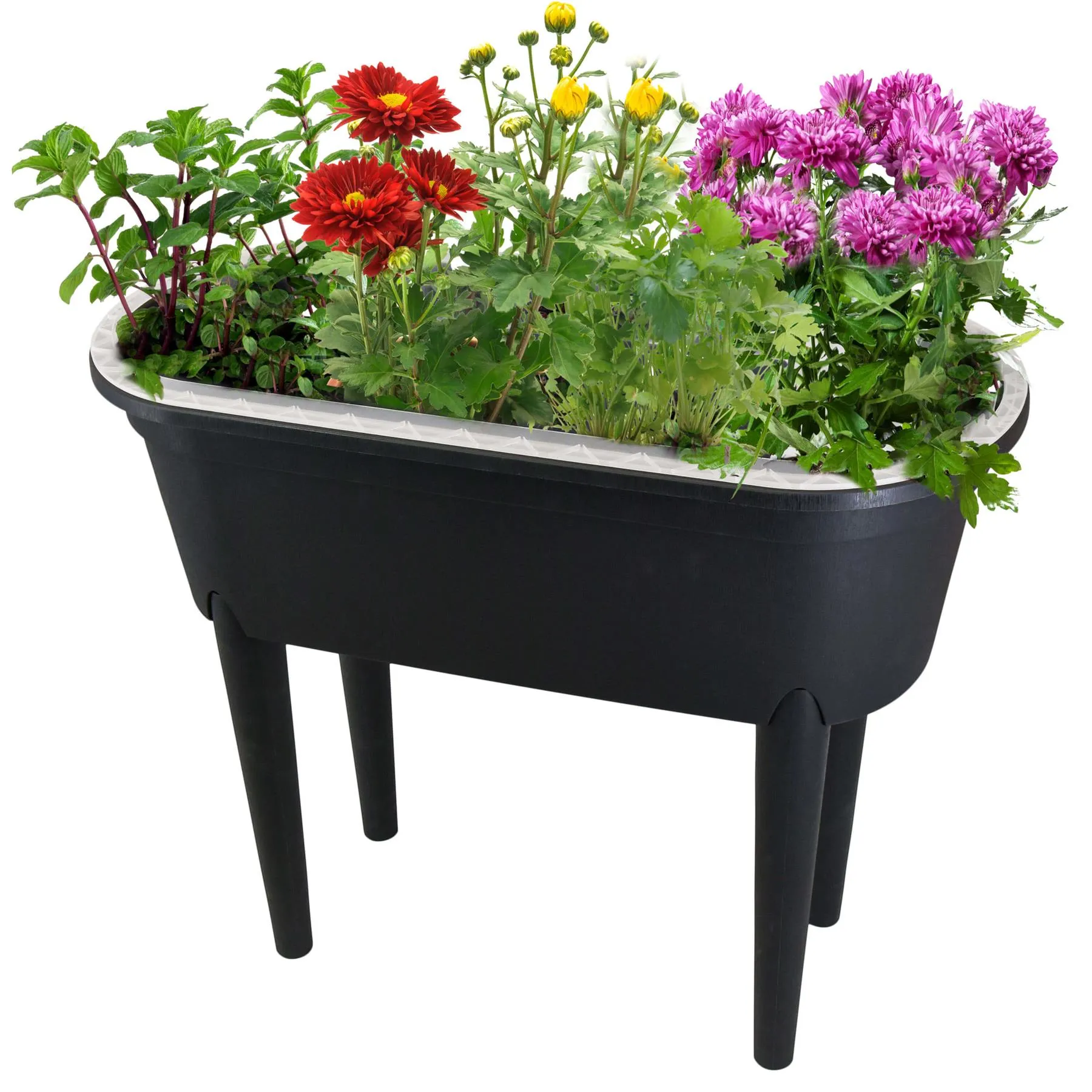 Black Raised Garden Bed Planter With Lid and Legs
