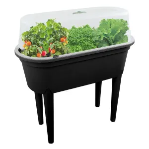 Black Raised Garden Bed Planter With Lid and Legs
