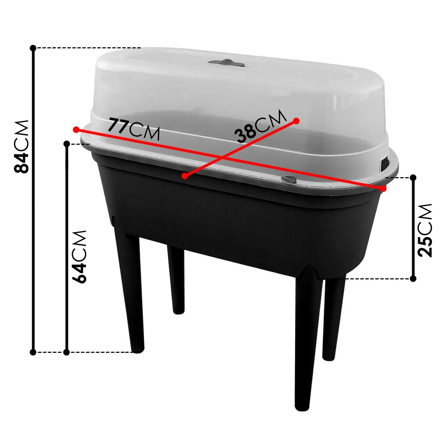 Black Raised Garden Bed Planter With Lid and Legs