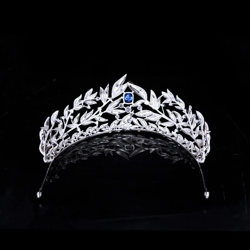 Blue Gem Bride Crown Micro-inlaid Full Zircon Bridesmaid