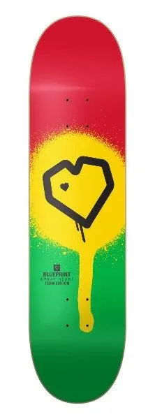 Blueprint Spray Heart Rasta x Venom Custom Complete Skateboard - 8.0"