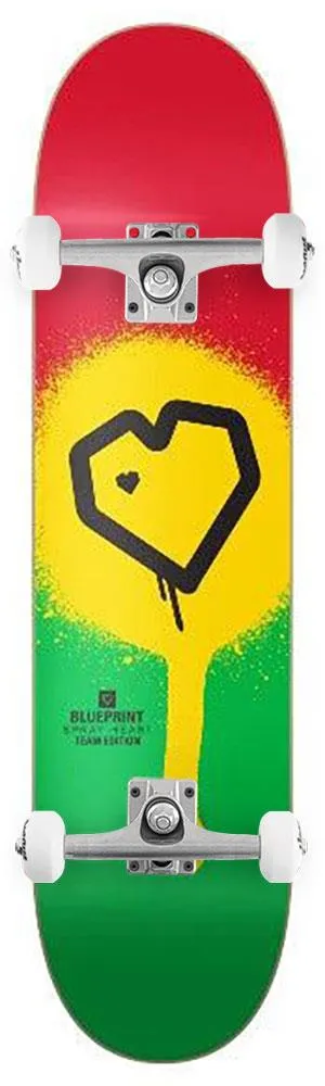 Blueprint Spray Heart Rasta x Venom Custom Complete Skateboard - 8.0"