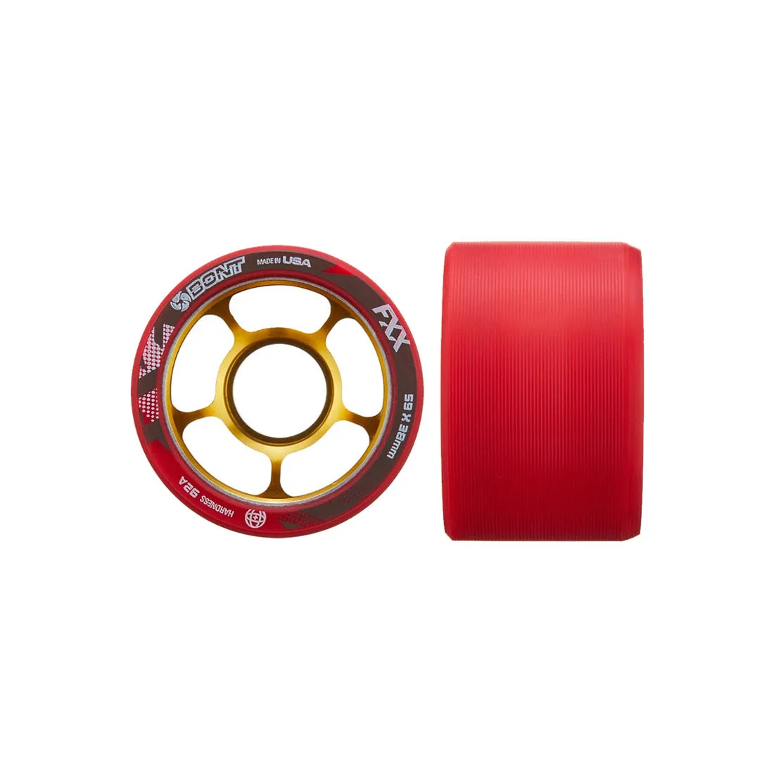 Bont FXX Derby Quad Wheels 59mm 92a 4pk - Red