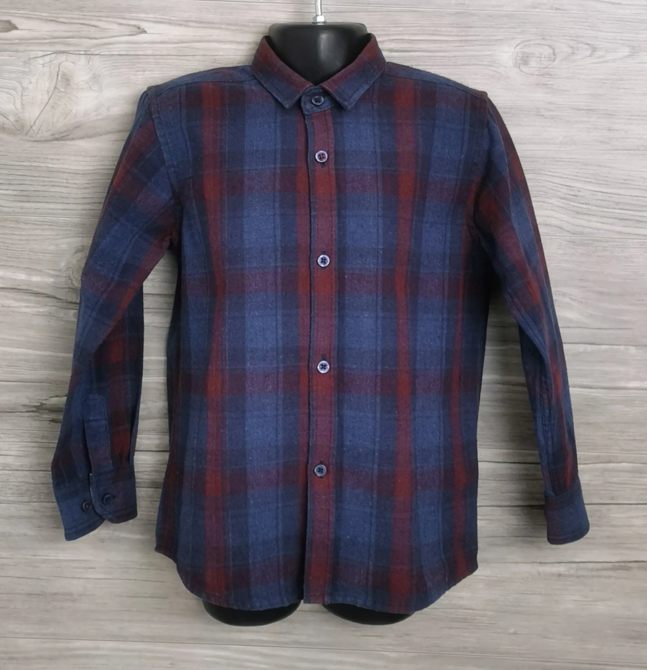 BOY SIZE 5/6 YEARS - STEEL & JELLY, Flannel Dress Shirt VGUC B33