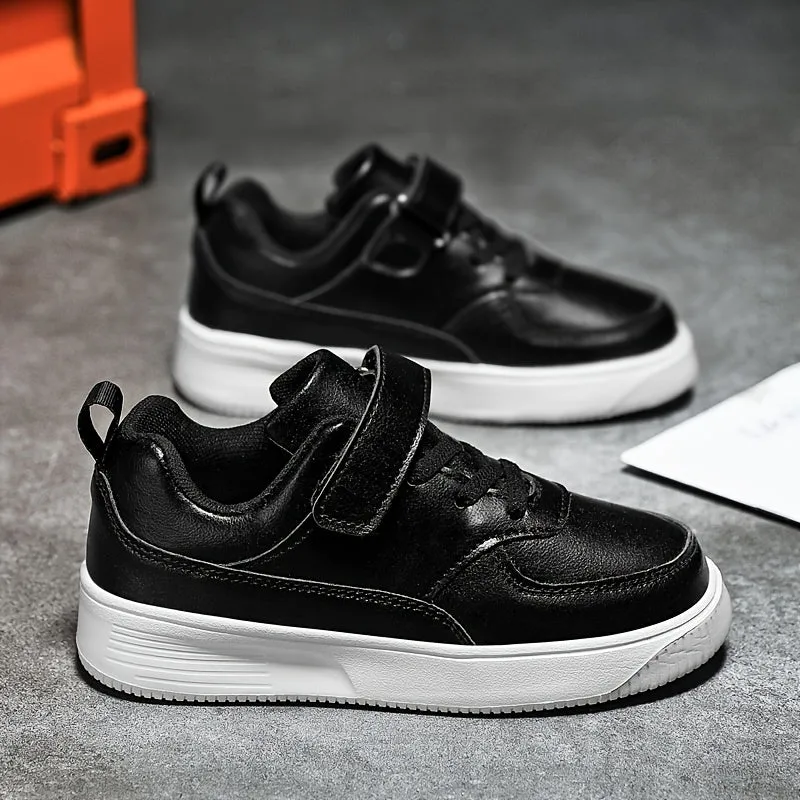 Boys Casual Simple Skate Shoes - Lace-up Soft Sole Low Top Lightweight Shoes for Walking