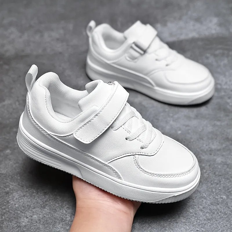 Boys Casual Simple Skate Shoes - Lace-up Soft Sole Low Top Lightweight Shoes for Walking