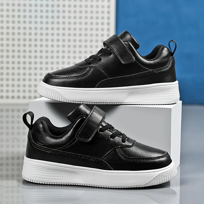 Boys Casual Simple Skate Shoes - Lace-up Soft Sole Low Top Lightweight Shoes for Walking
