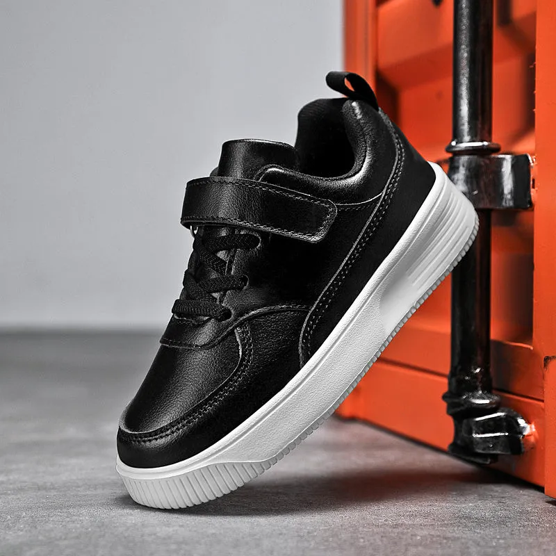 Boys Casual Simple Skate Shoes - Lace-up Soft Sole Low Top Lightweight Shoes for Walking