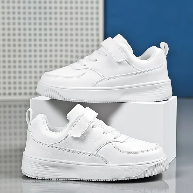 Boys Casual Simple Skate Shoes - Lace-up Soft Sole Low Top Lightweight Shoes for Walking