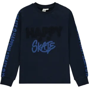 Boys Navy Blue Cotton Jersey Top