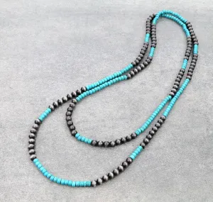 Brietta Navajo pearl & Bead Necklace - 60"