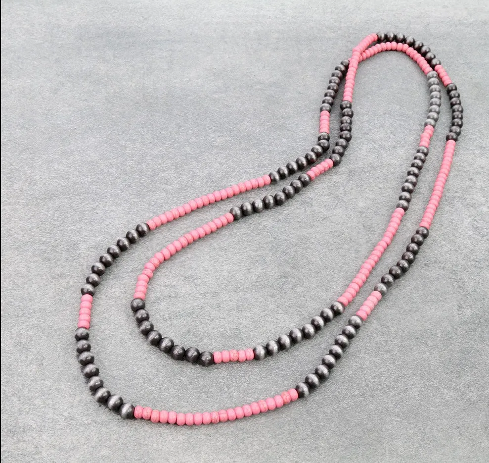 Brietta Navajo pearl & Bead Necklace - 60"