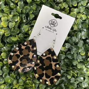 Brown and Tan Leopard Earrings