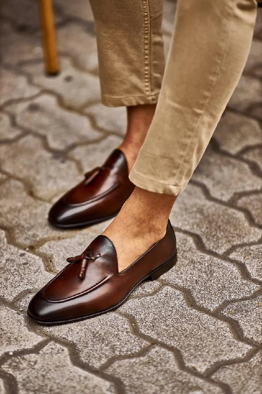 Brown Tassel Loafers