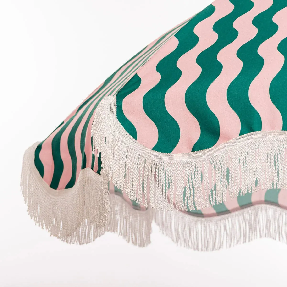 Business & Pleasure - Holiday Beach  Umbrella - Ocean Green & Pink Stripe