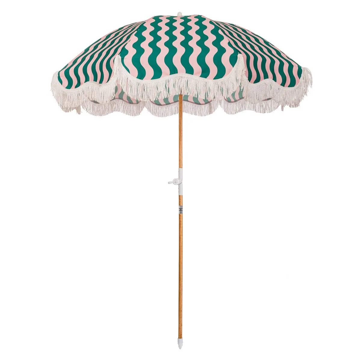 Business & Pleasure - Holiday Beach  Umbrella - Ocean Green & Pink Stripe
