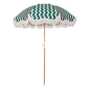 Business & Pleasure - Holiday Beach  Umbrella - Ocean Green & Pink Stripe