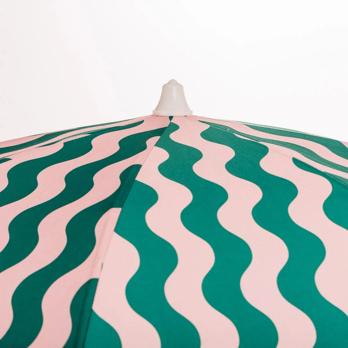 Business & Pleasure - Holiday Beach  Umbrella - Ocean Green & Pink Stripe