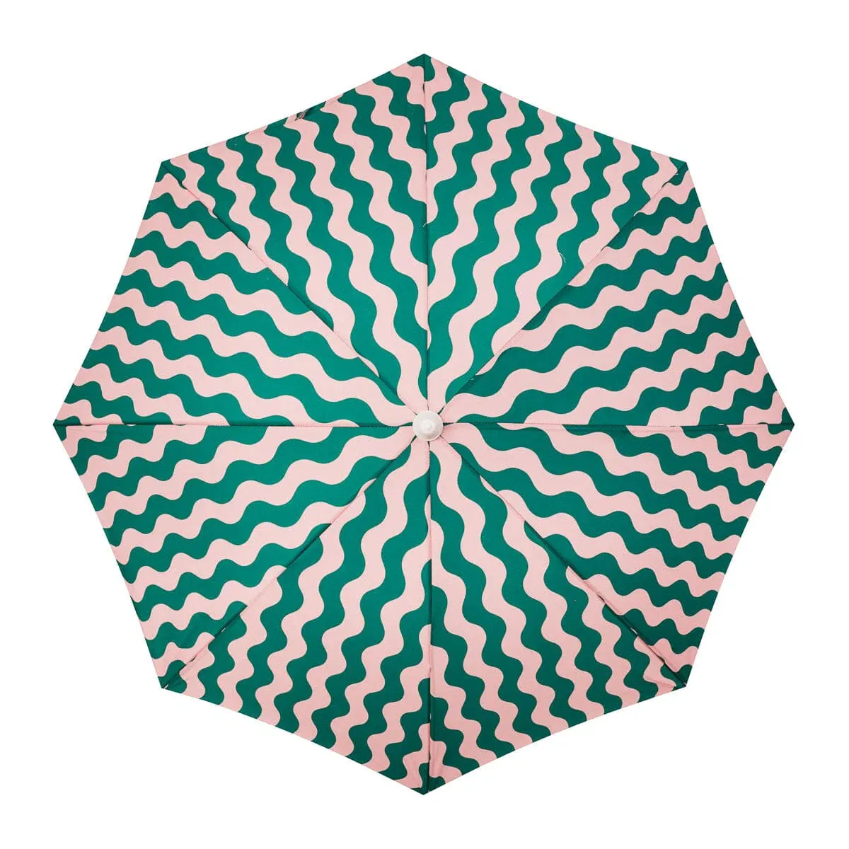 Business & Pleasure - Holiday Beach  Umbrella - Ocean Green & Pink Stripe