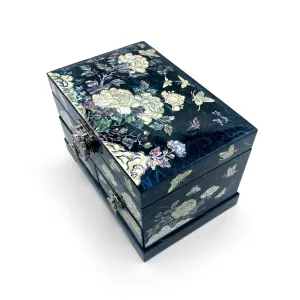 Butterflies and Lotus Blossom Mirrored Chest With Drawers