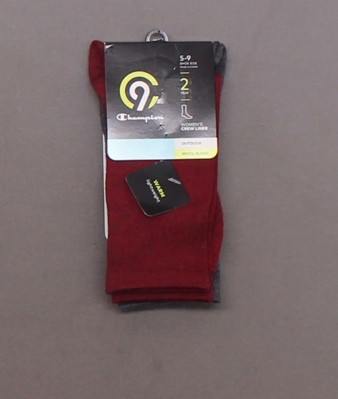 C9 Champion Women's Lightweight Wool 2 Pack Outdoor Crew Socks