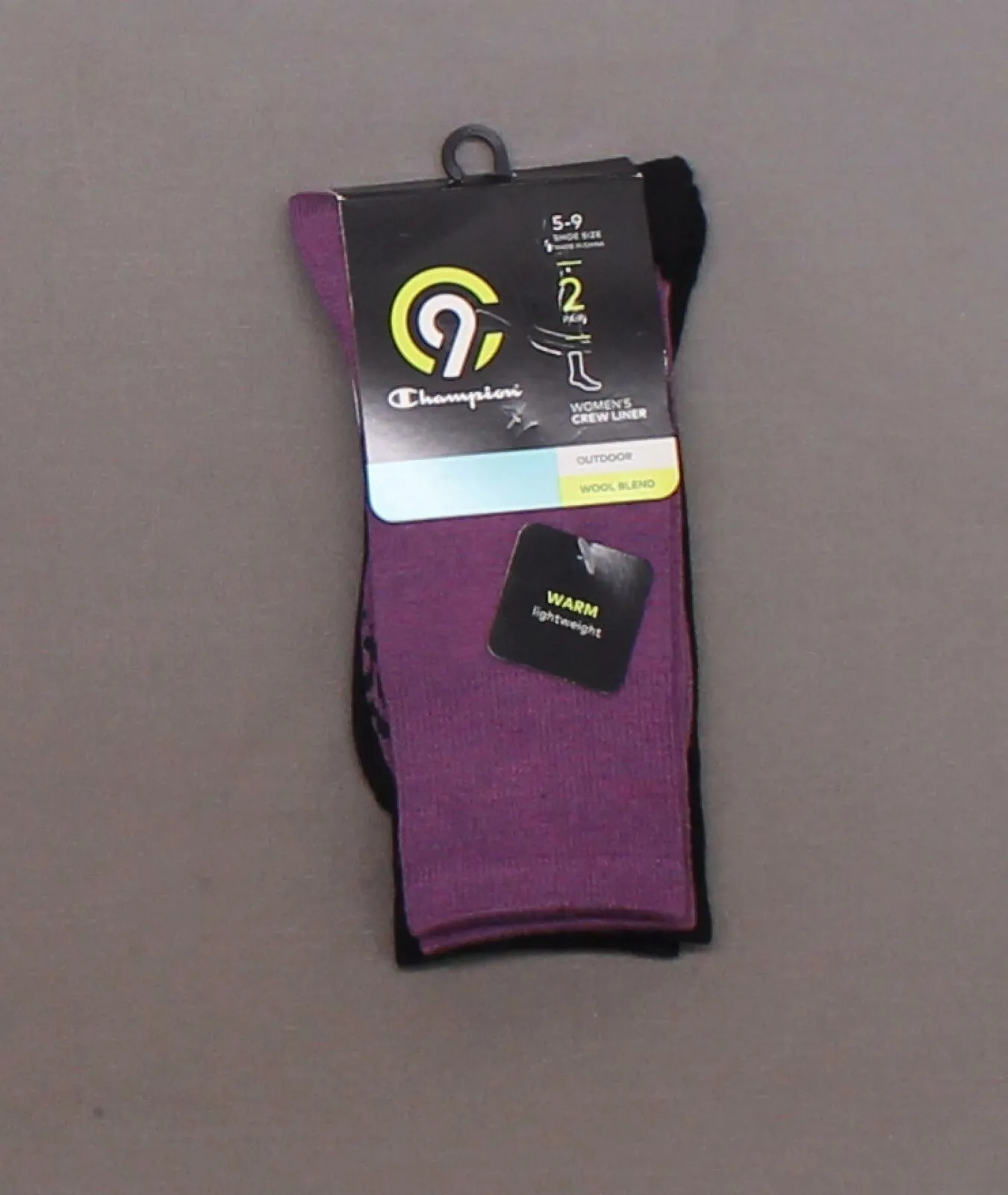 C9 Champion Women's Lightweight Wool 2 Pack Outdoor Crew Socks