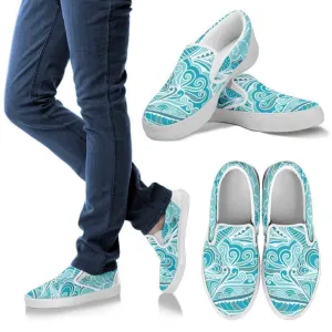 Calm In Blue Slip Ons