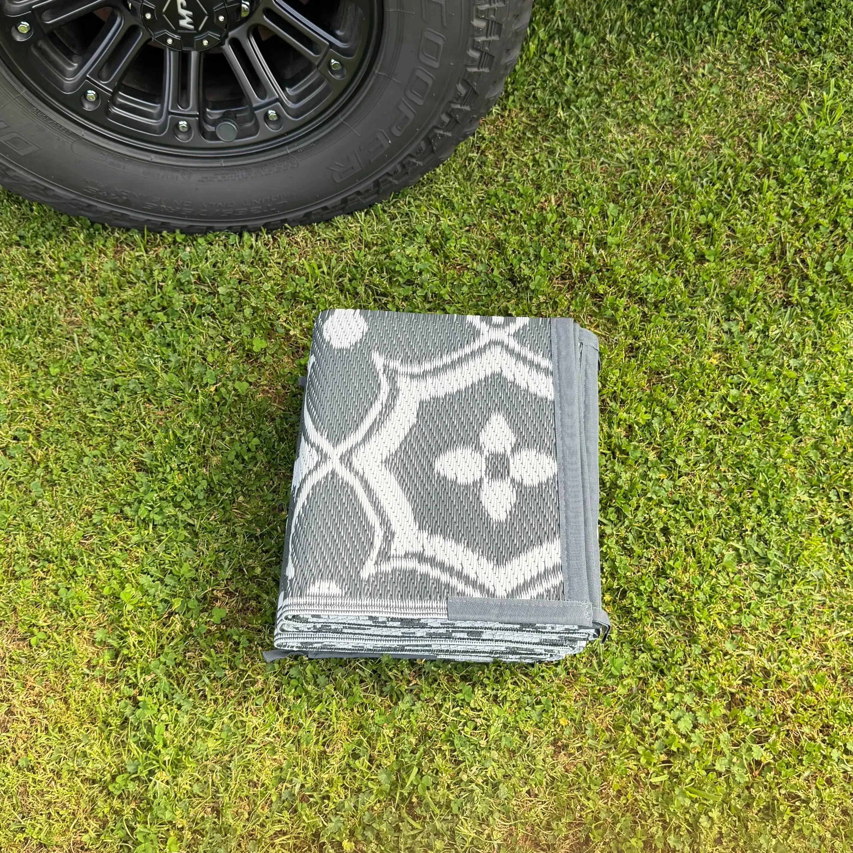 Caravan Camping Mat Classic Grey White 1.8m x 2.74m