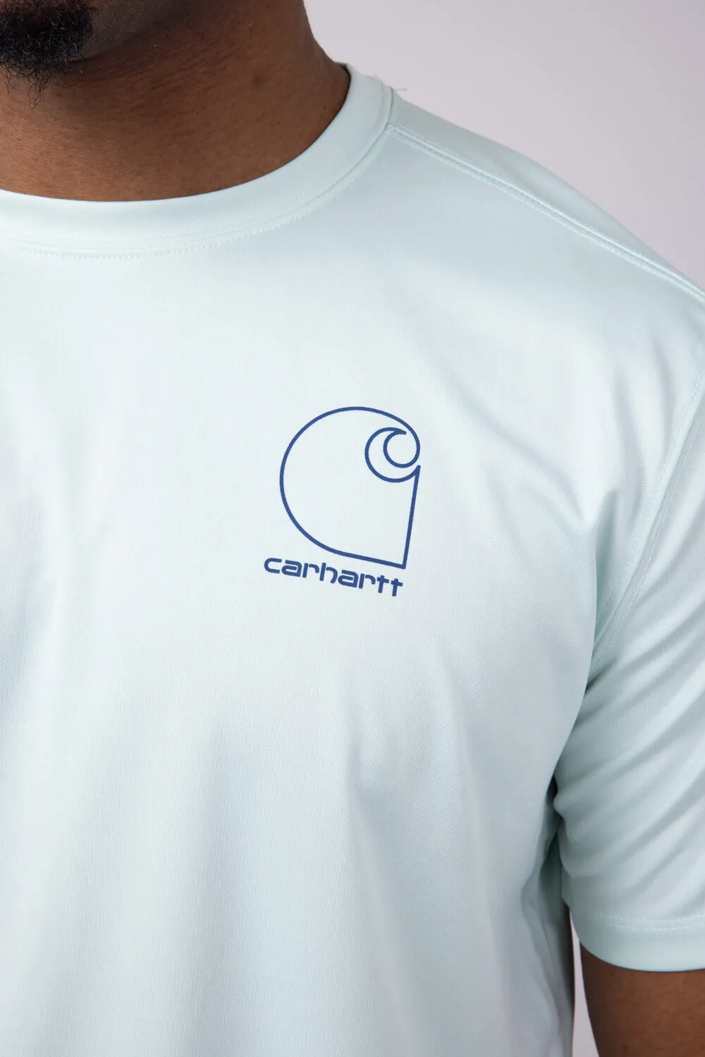 Carhartt Force Sun Lightweight Logo Graphic T-Shirt for Men in Mint | 106163-GH4-SKY