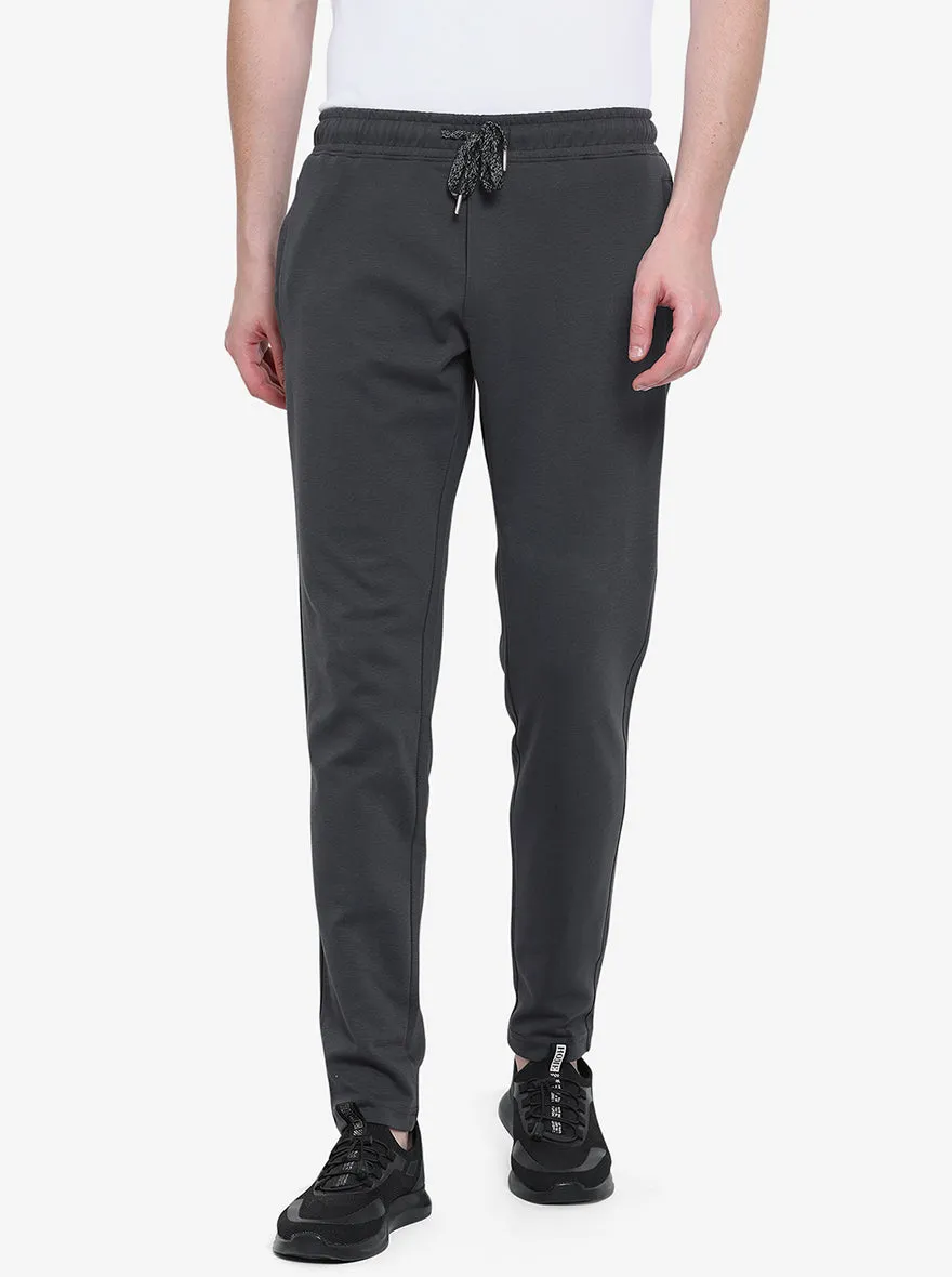 Charcoal Grey Solid Slim Fit Track Pant | JadeBlue
