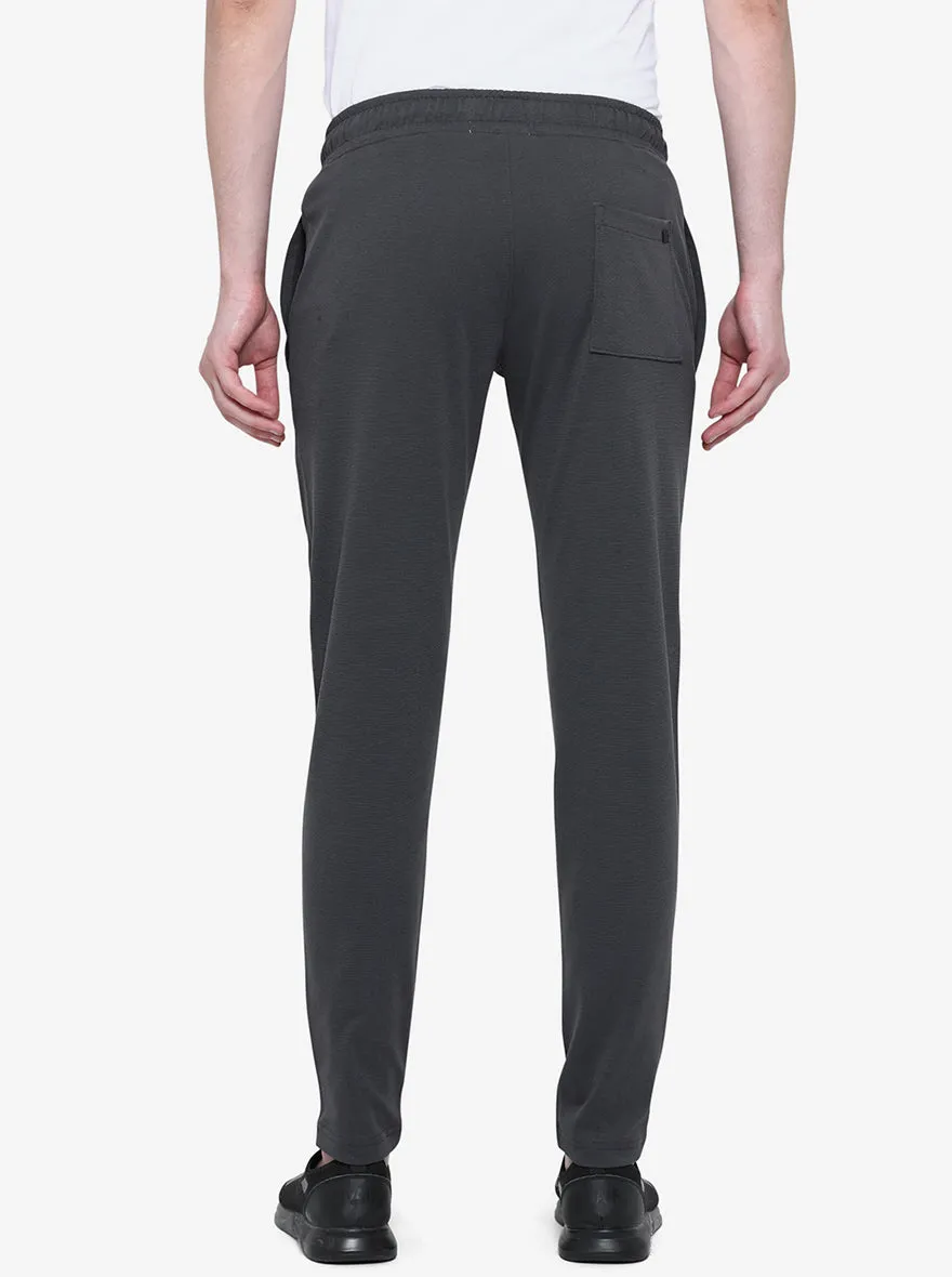 Charcoal Grey Solid Slim Fit Track Pant | JadeBlue