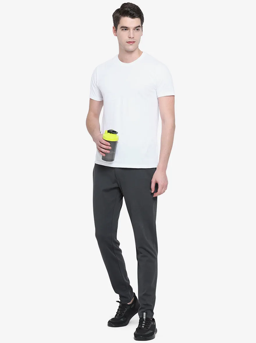 Charcoal Grey Solid Slim Fit Track Pant | JadeBlue
