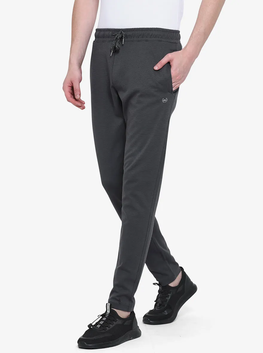 Charcoal Grey Solid Slim Fit Track Pant | JadeBlue