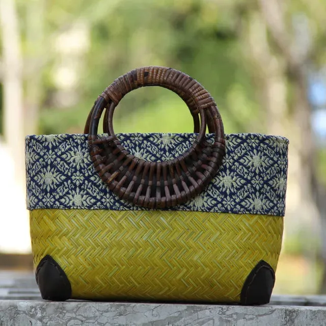 Christianartbag Handmade Bag, Retro handmade bamboo woven bag mini woven female bag literary youth storage woven rattan handbag, CABHMB03141023.