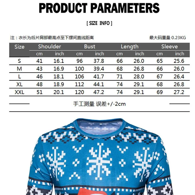 Christmas Clothes Male Casual 3D Special Cartoon Cat Printing Round Collar Long Sleeve T-shirt Photo Color_2XL