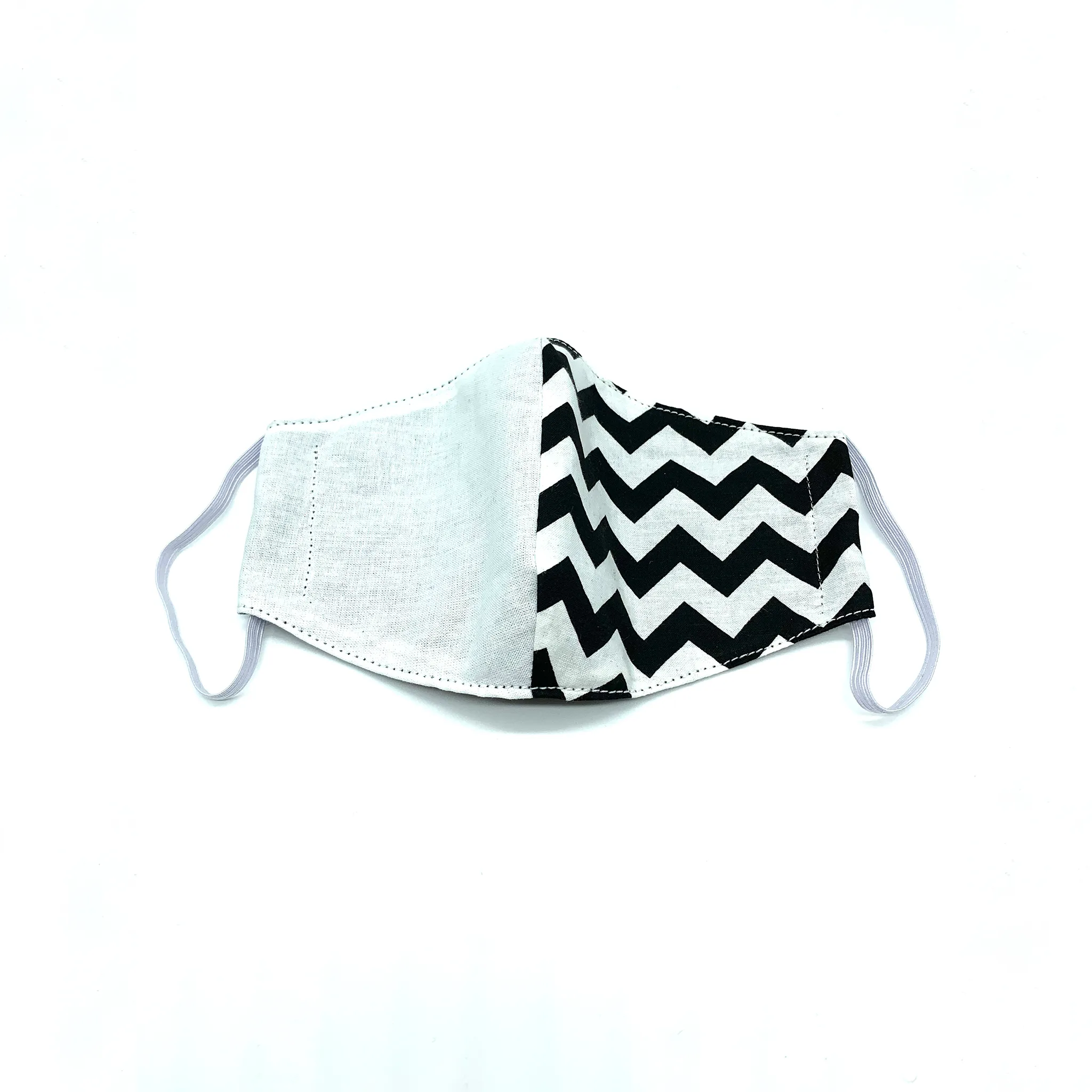 Christopher Augmon CA  White and Black 2 Tone Zig Zag Equality Mask (any 4 100% cotton mask for $100; specify type in special instruction)