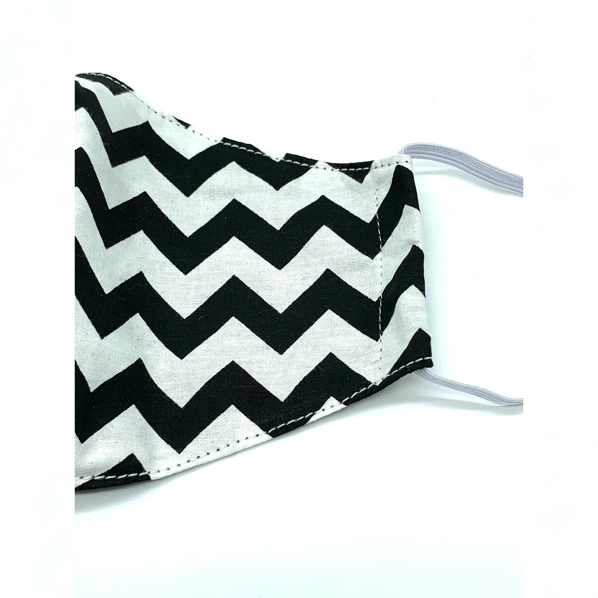 Christopher Augmon CA  White and Black 2 Tone Zig Zag Equality Mask (any 4 100% cotton mask for $100; specify type in special instruction)