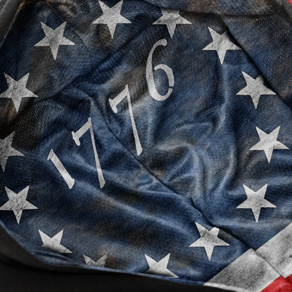 Classic Lined Hoodie | 1776 Flag | Black