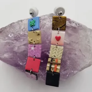 Clay Square Tour Earrings - Swiftie Jewelry