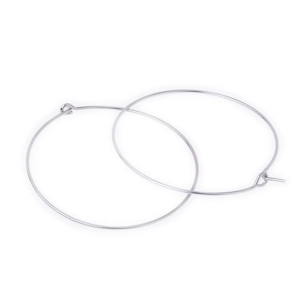 Clip On Hoop Earrings Fashion earrings modern handmade clip earrings diy jewelry 3cm silver  20pcs 10178701