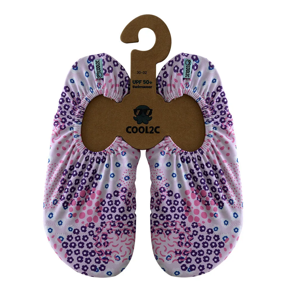 COOL2C Purple Flowers Non-Slip Pool Socks