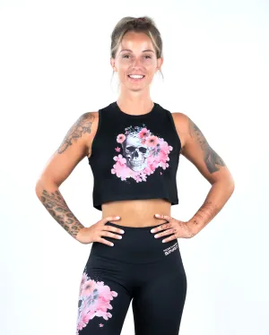 Crop Tank - NS Thaesia Skull Flower
