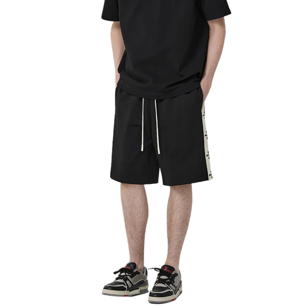 Cross Print Cotton Sports Shorts