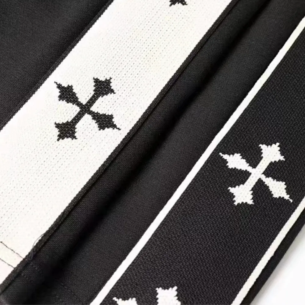 Cross Print Cotton Sports Shorts