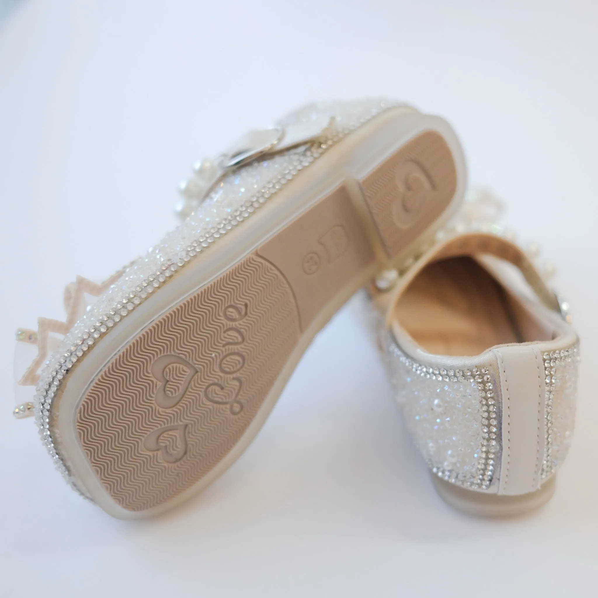 Crystal Princess Bow & Pearl Mary Jane Shoes