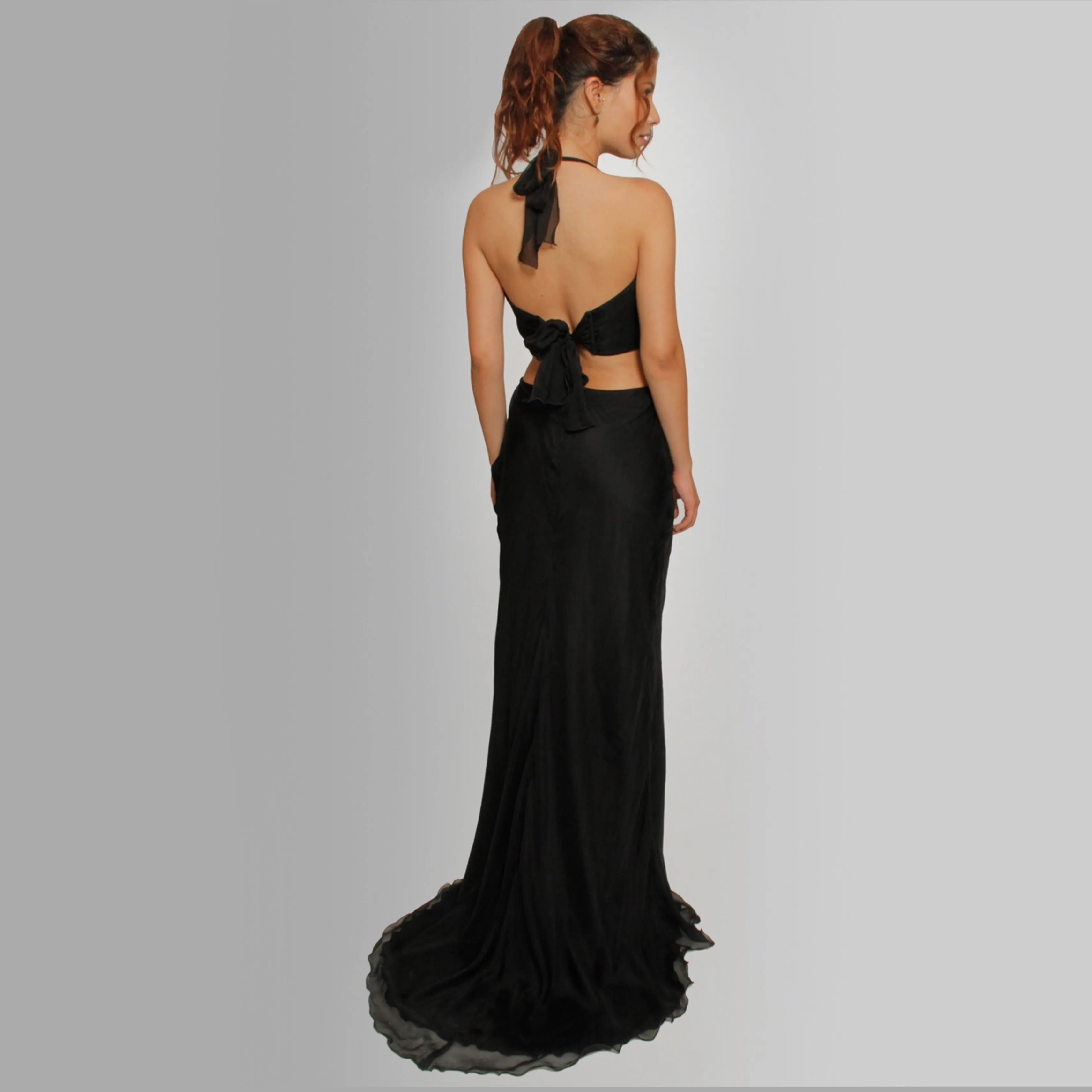 Cut-off Crystal Ring gown
