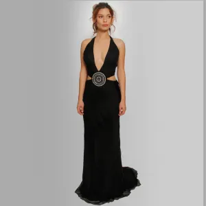 Cut-off Crystal Ring gown