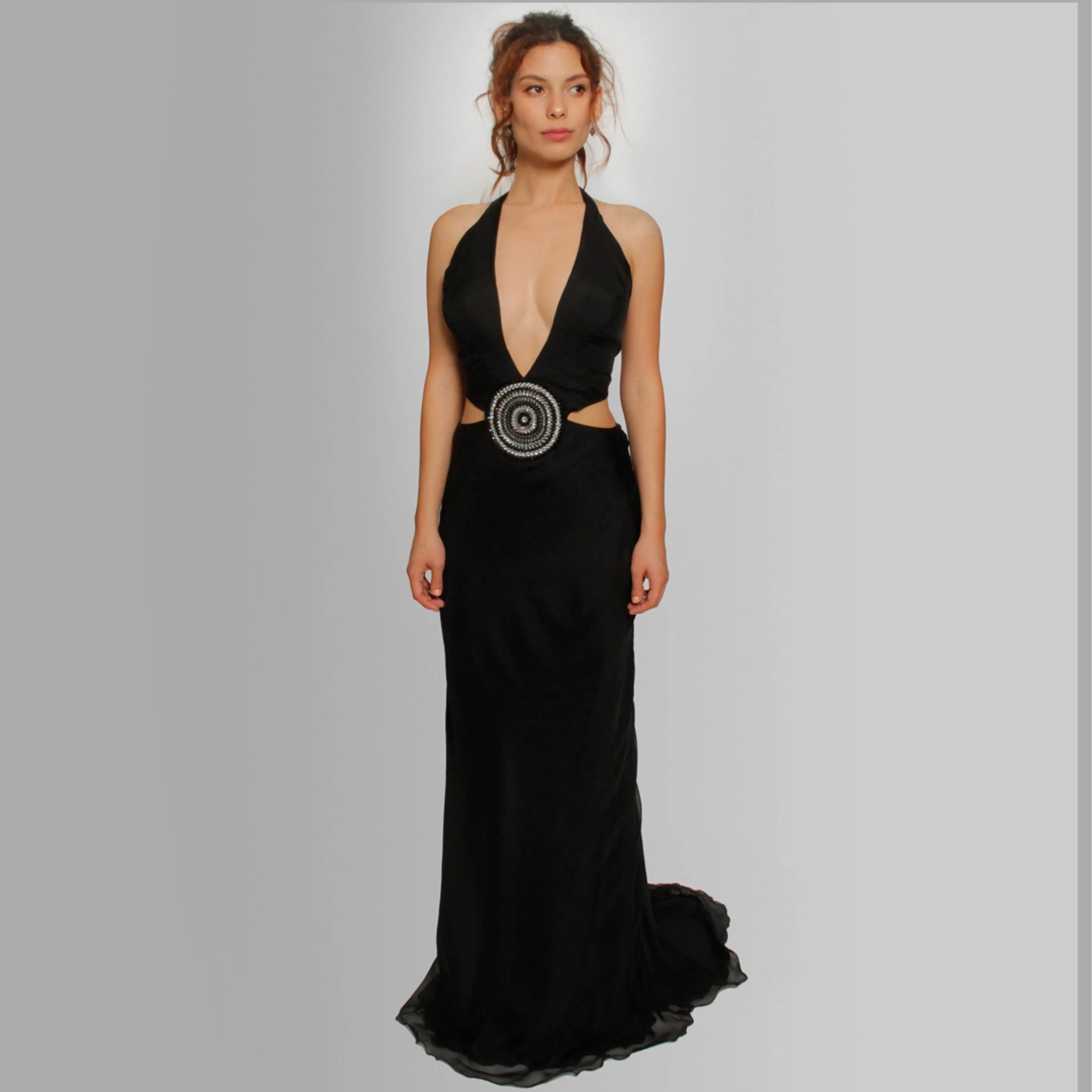 Cut-off Crystal Ring gown