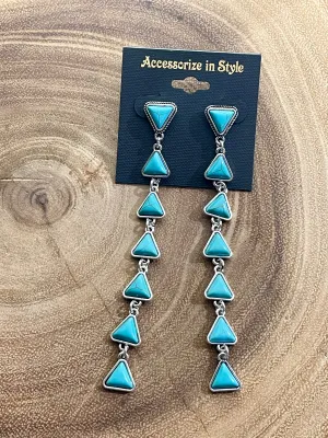 Cypress 7 Link Triangle Earrings - 4"